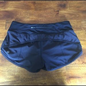 Black lululemon speed shorts size 6